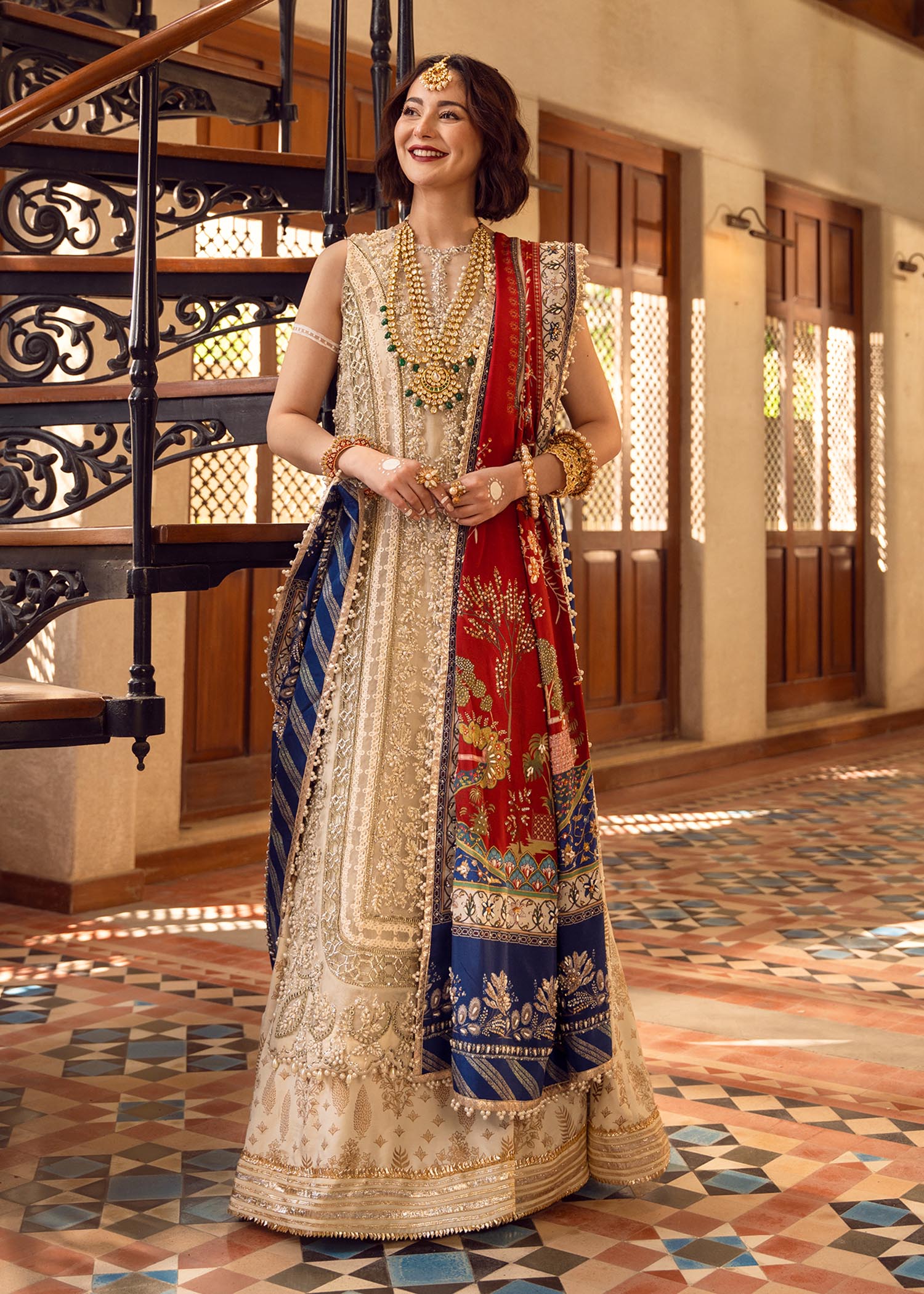 3 Piece Unstitched - Sequins Embroidered Chiffon Hand Embellished | Crimson