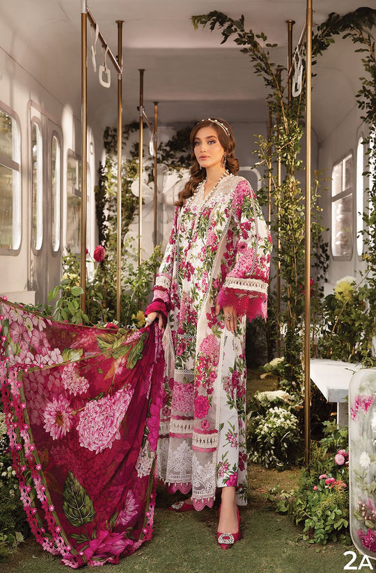 3 Piece Unstitched - Heavy Embroidered Digital printed lawn PS-162 | Maria.B