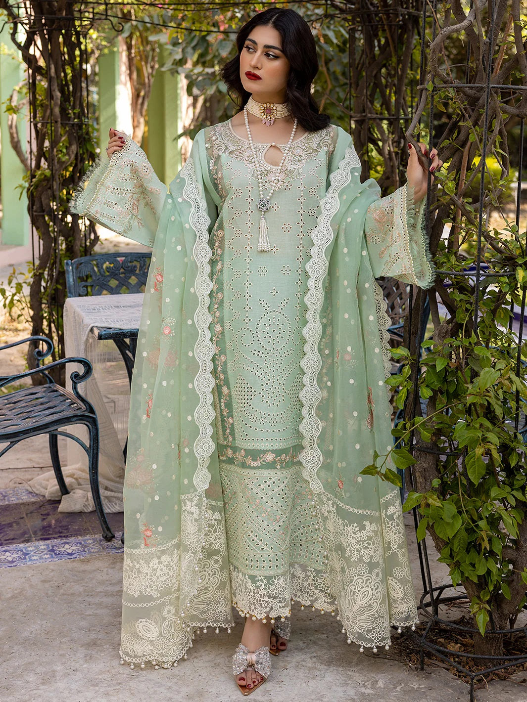 Bin Ilyas Luxury Lawn Embroidered 3 Piece Unstitched 701 B