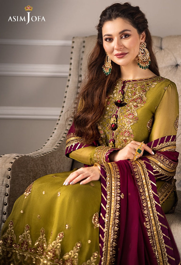 3 Piece Unstitched - Sequence Embroidered Chiffon | AsimJofa