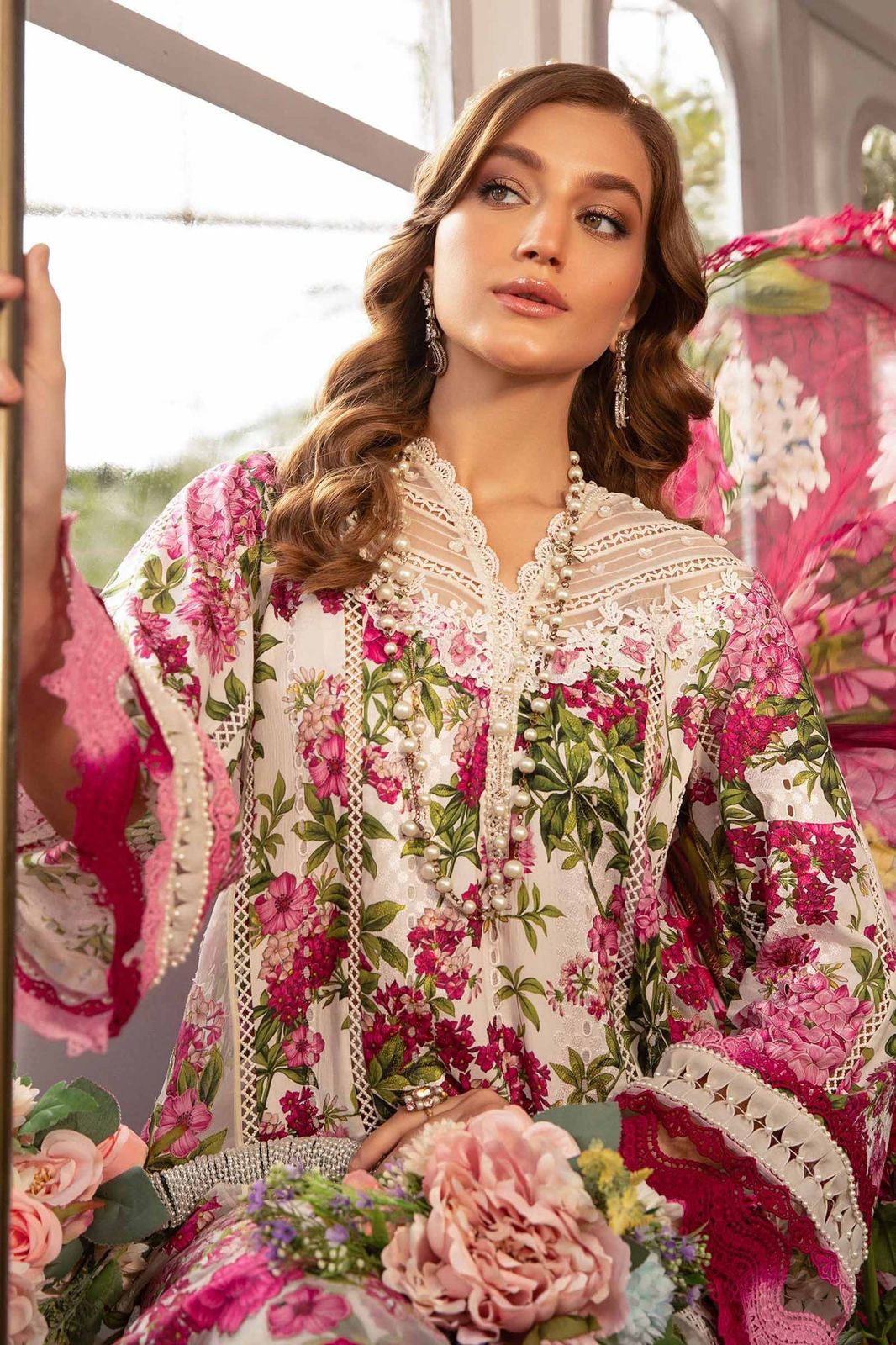 3 Piece Unstitched - Heavy Embroidered Digital printed lawn PS-162 | Maria.B
