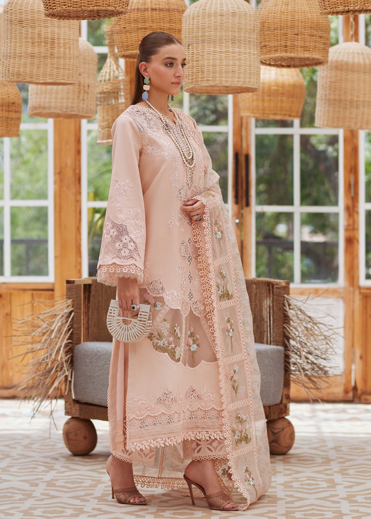 Peach Luxury Lawn By Crimson - 3 Piece Unstitched