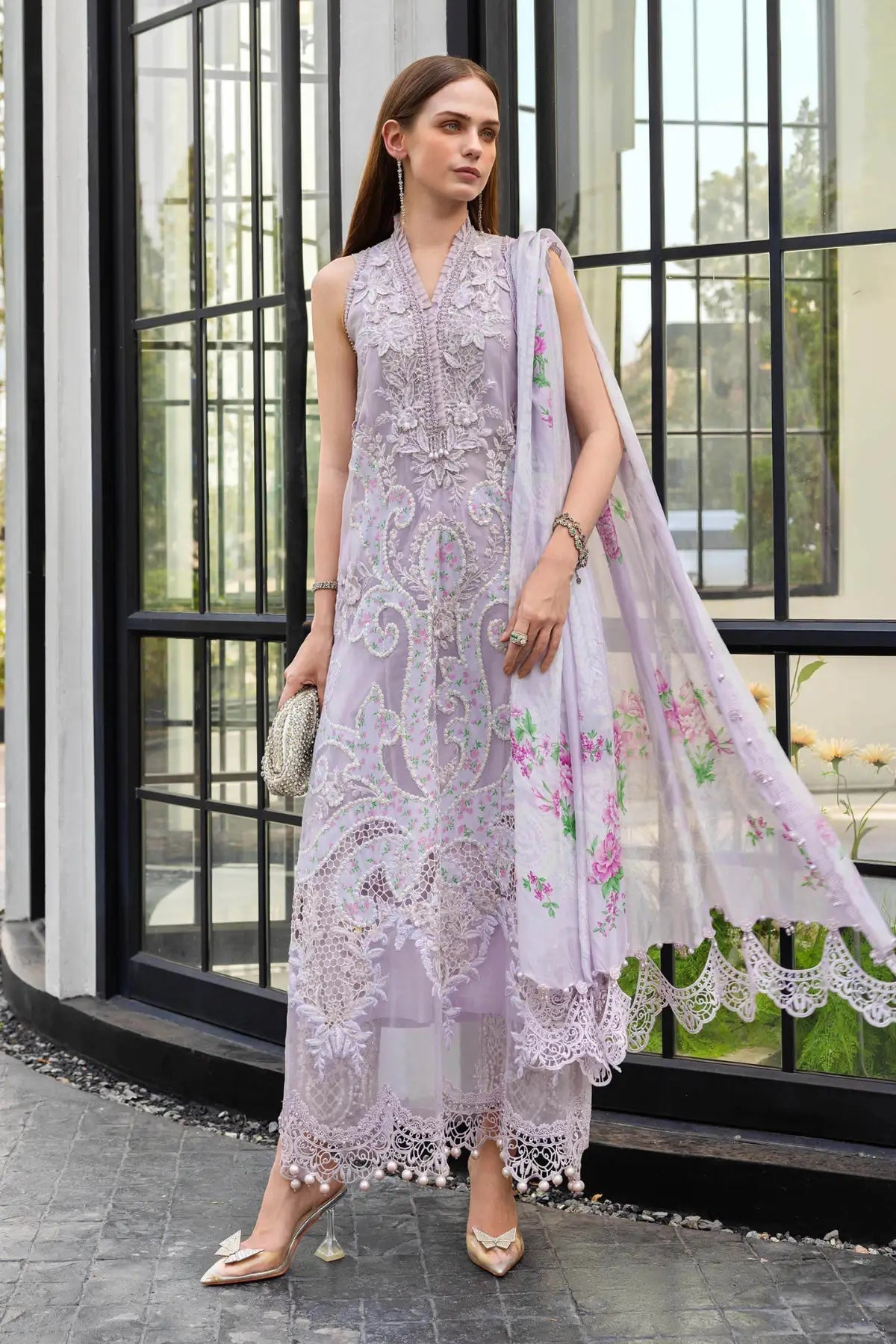 Lilac Luxury Lawn By Maria b - 3 Piece Unstitched