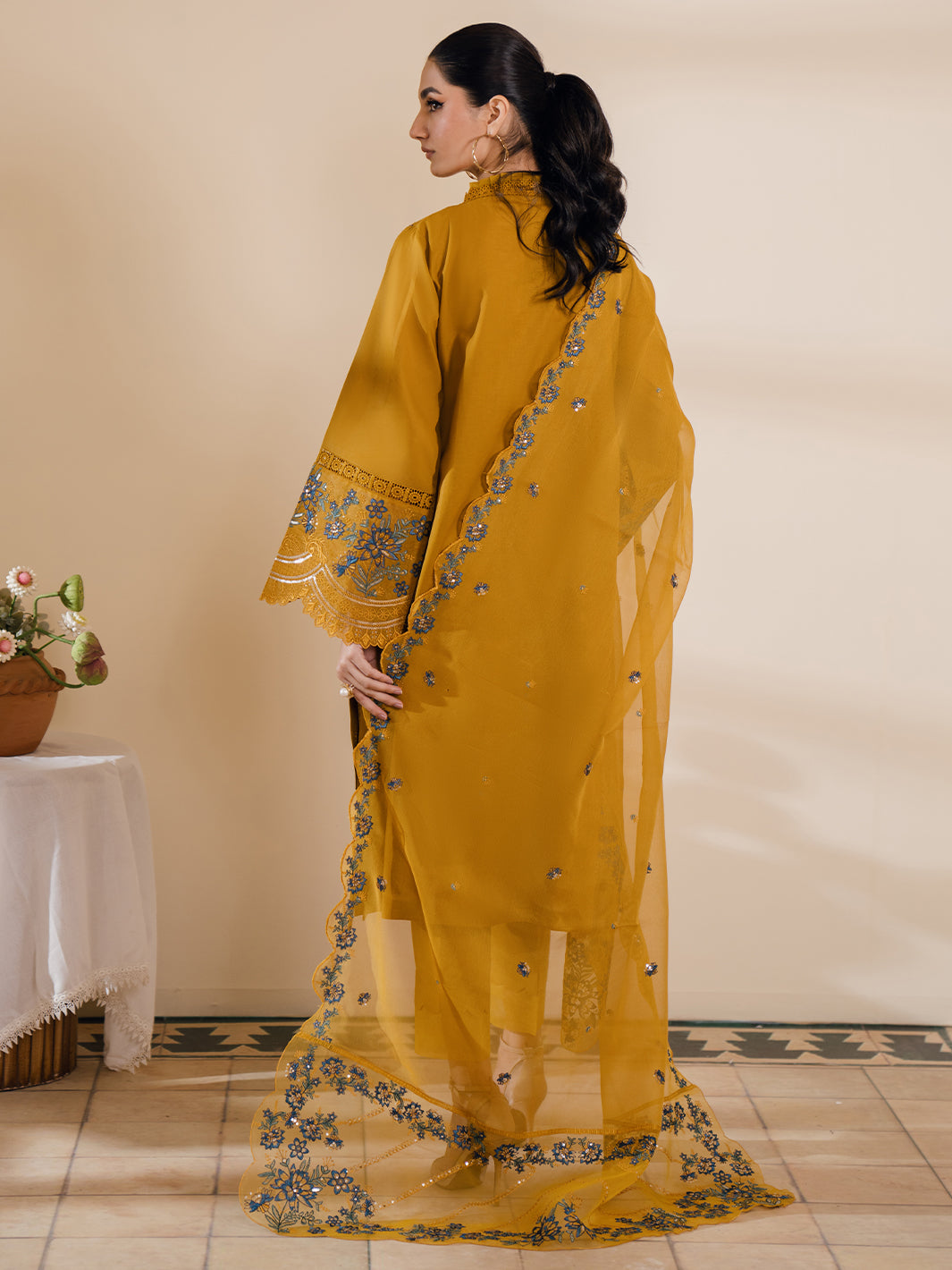 Azlin By Bin Ilyas | ChikanKari -3 Piece Unstitched