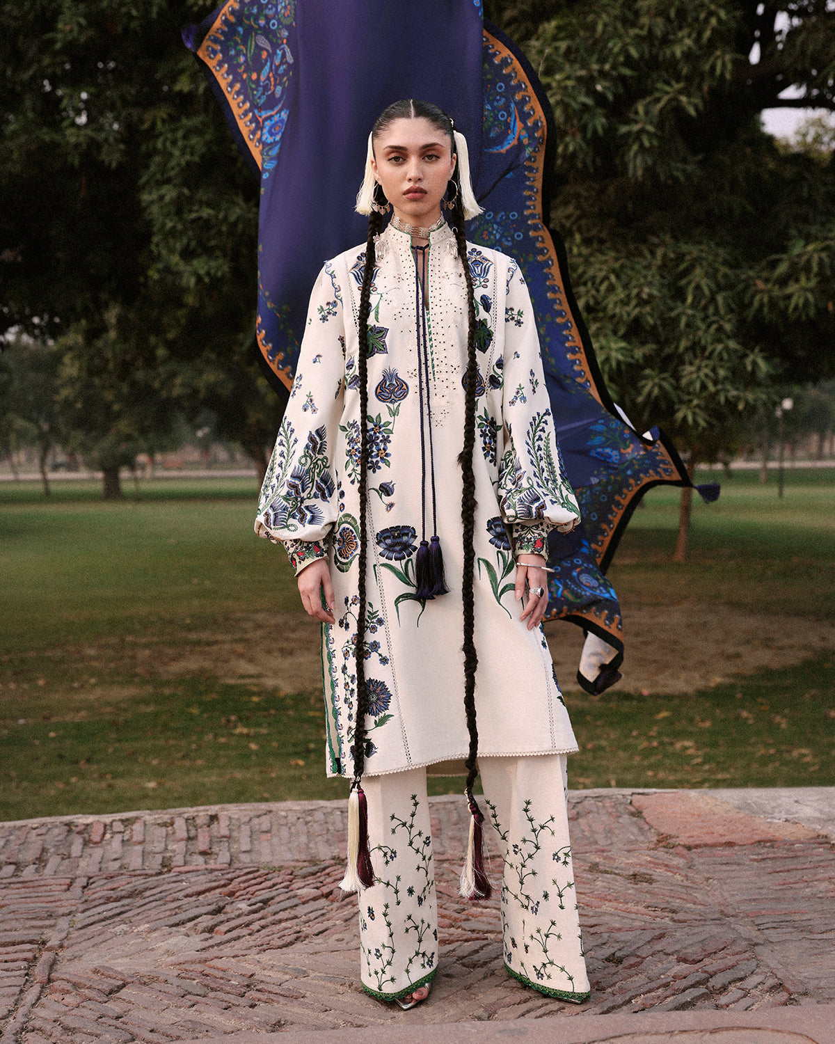 Jugnu By Hussain Reher | Embroidered Lawn - 3 Piece Unstitched