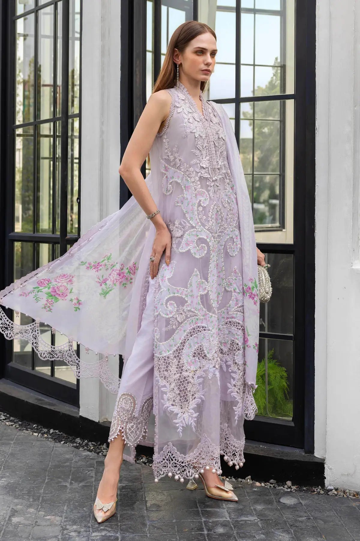Lilac Luxury Lawn By Maria b - 3 Piece Unstitched