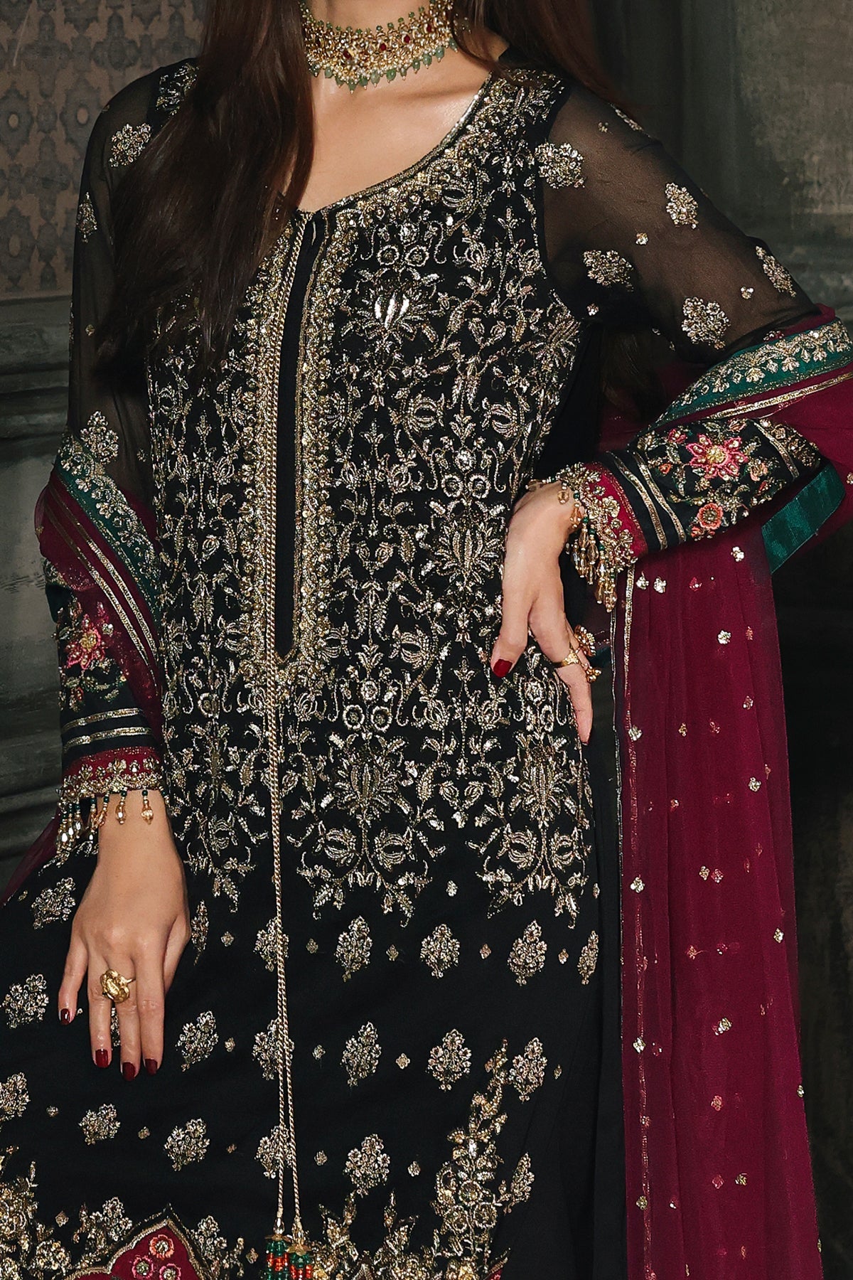 Semi Pure Chiffon By Charizma - 3 Piece Unstitched