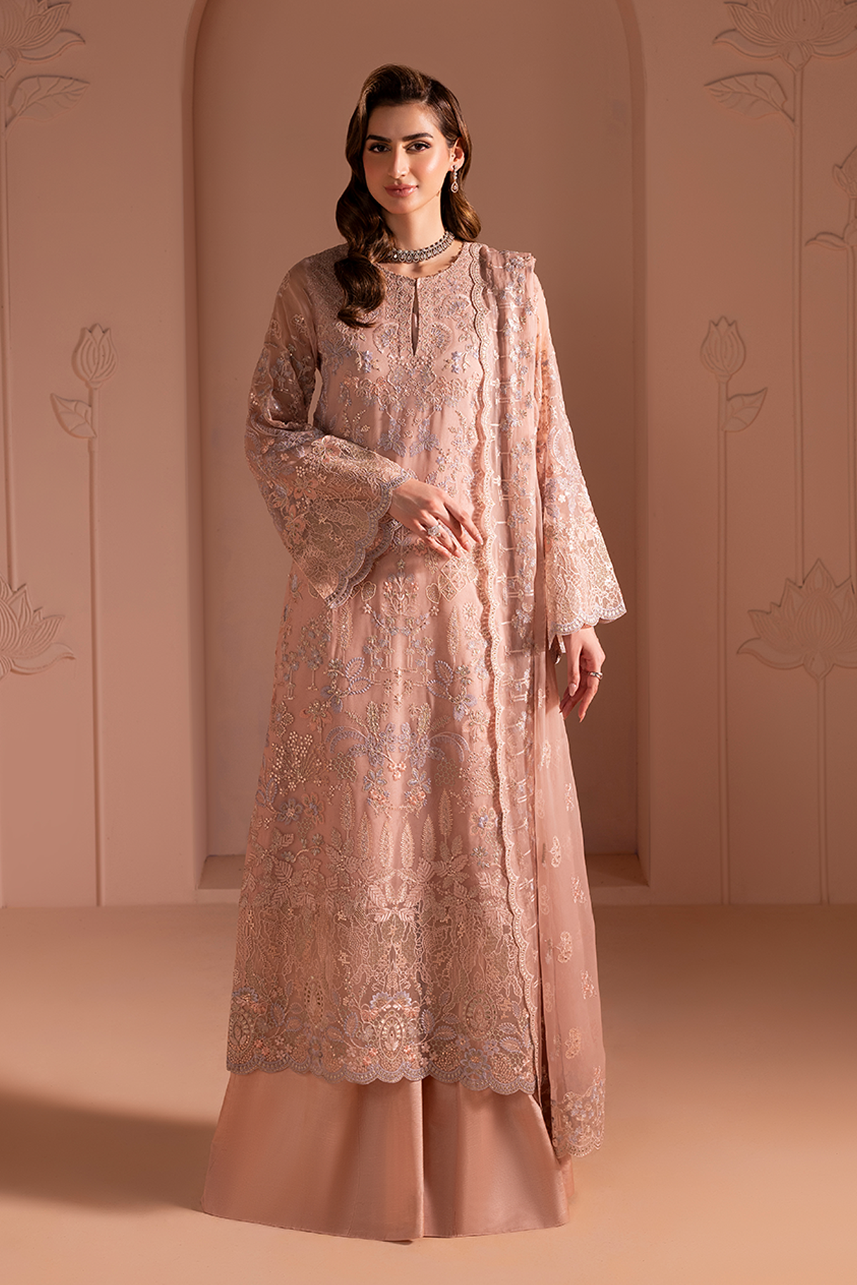 Blush Petal | Embroidered Chiffon - 3 Piece Unstitched