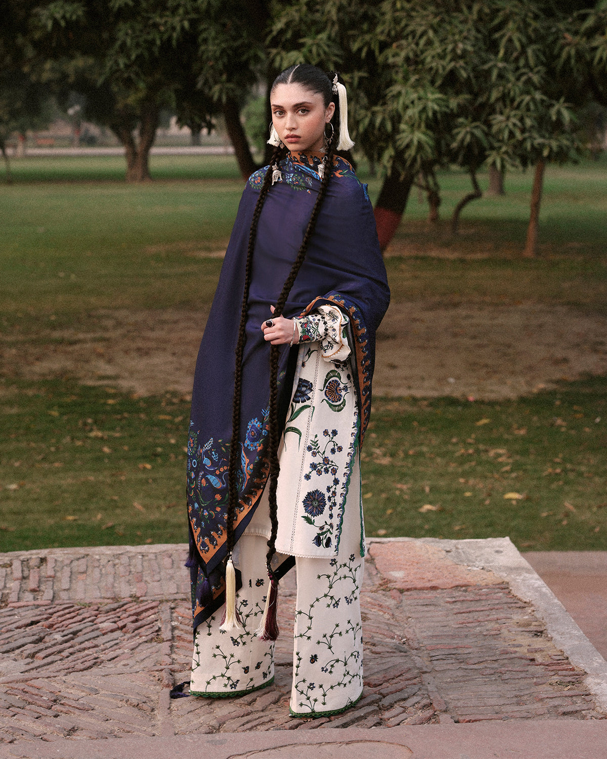 Jugnu By Hussain Reher | Embroidered Lawn - 3 Piece Unstitched
