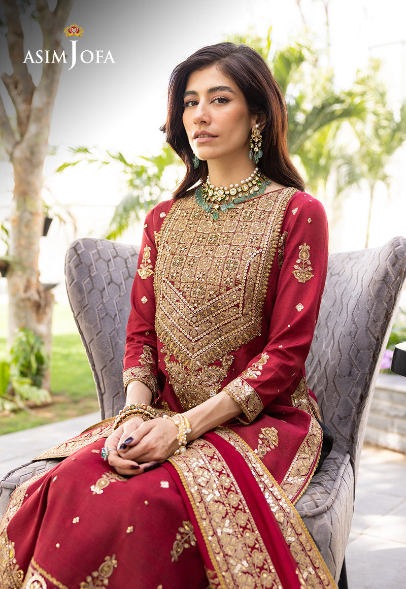 Embroidered Raw Silk By Asim Jofa (Stitched)