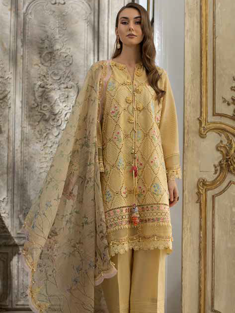 3 Piece Stitched - Chikankari embroidered pure lawn PS-177 | SOBIA NAZIR