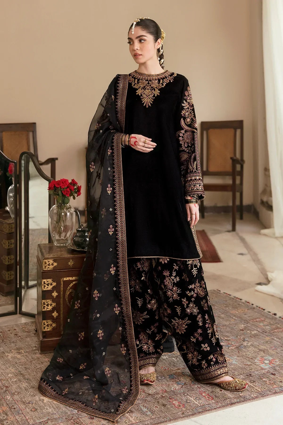 3 Piece Stitched - Embroidered Chiffon | Baroque