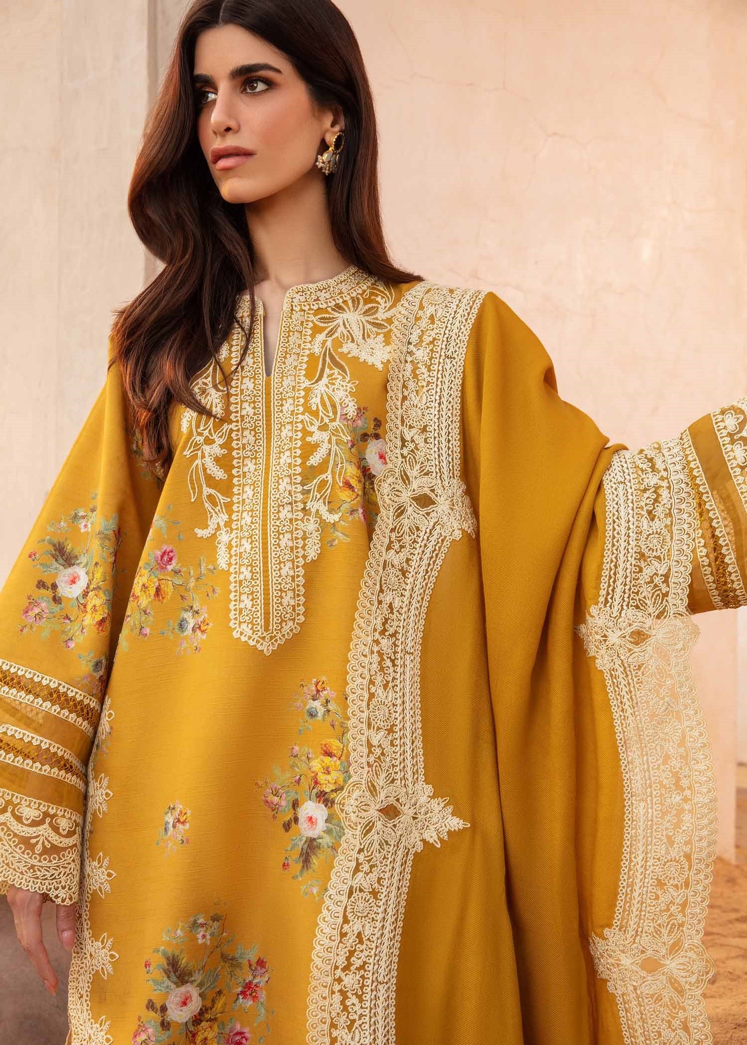 Crimson Luxury Lawn Embroidered Unstitched Suits Marori Tales - CRWP 2A