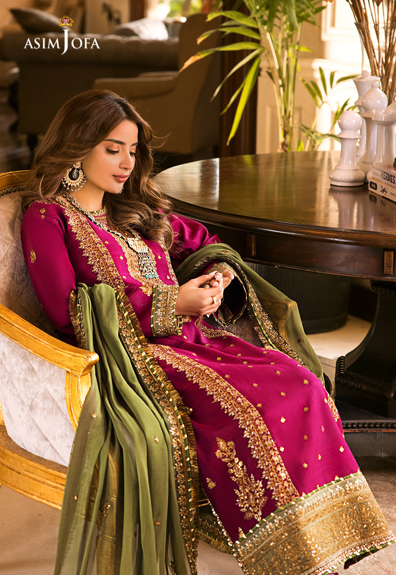 3 Piece Stitched - Embroidered Chiffon PN-005 | AsimJofa