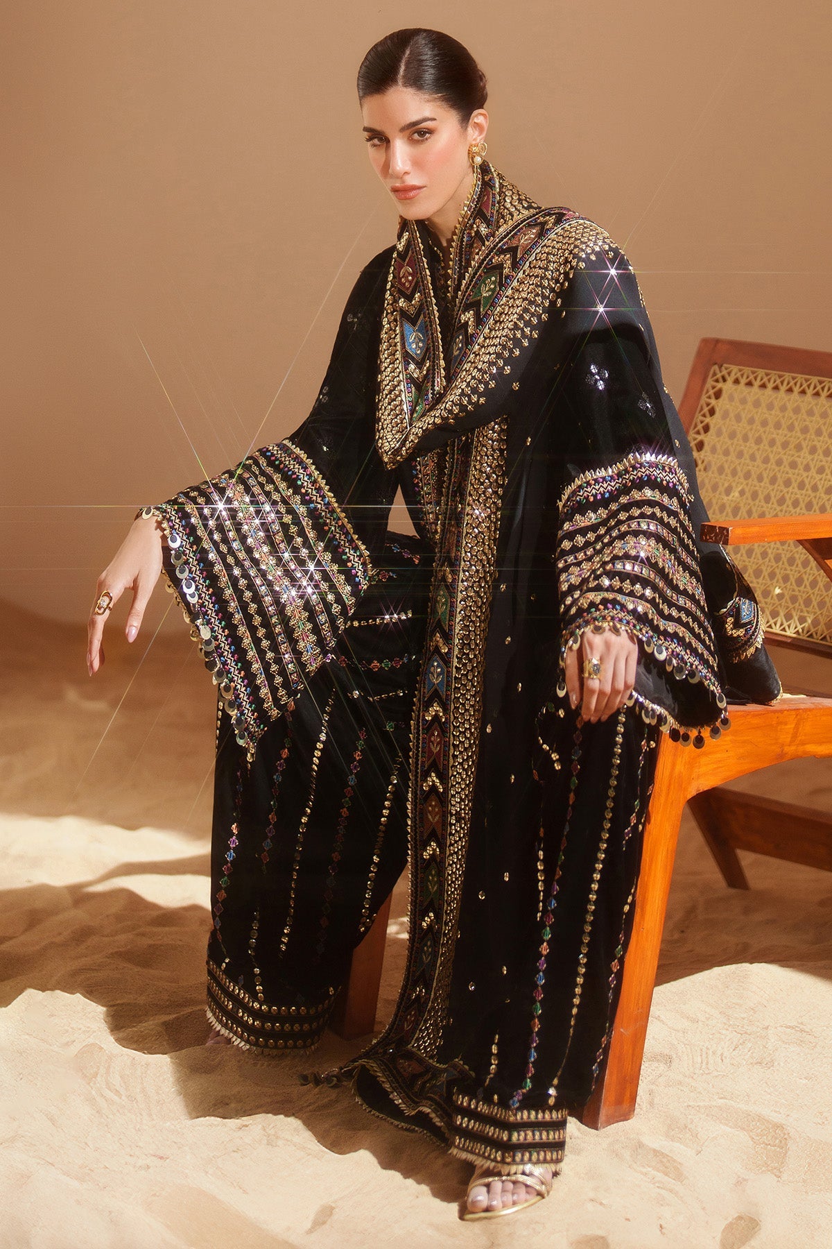 3 Piece Embroidered Velvet By Jazmin