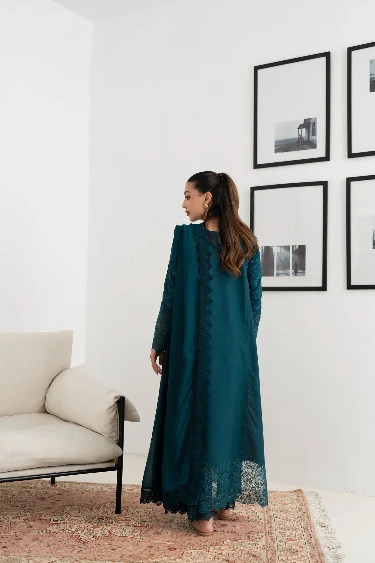 Zaib By Nimsay Luxury Lawn Embroidered Collection NEL-24617 TEAL