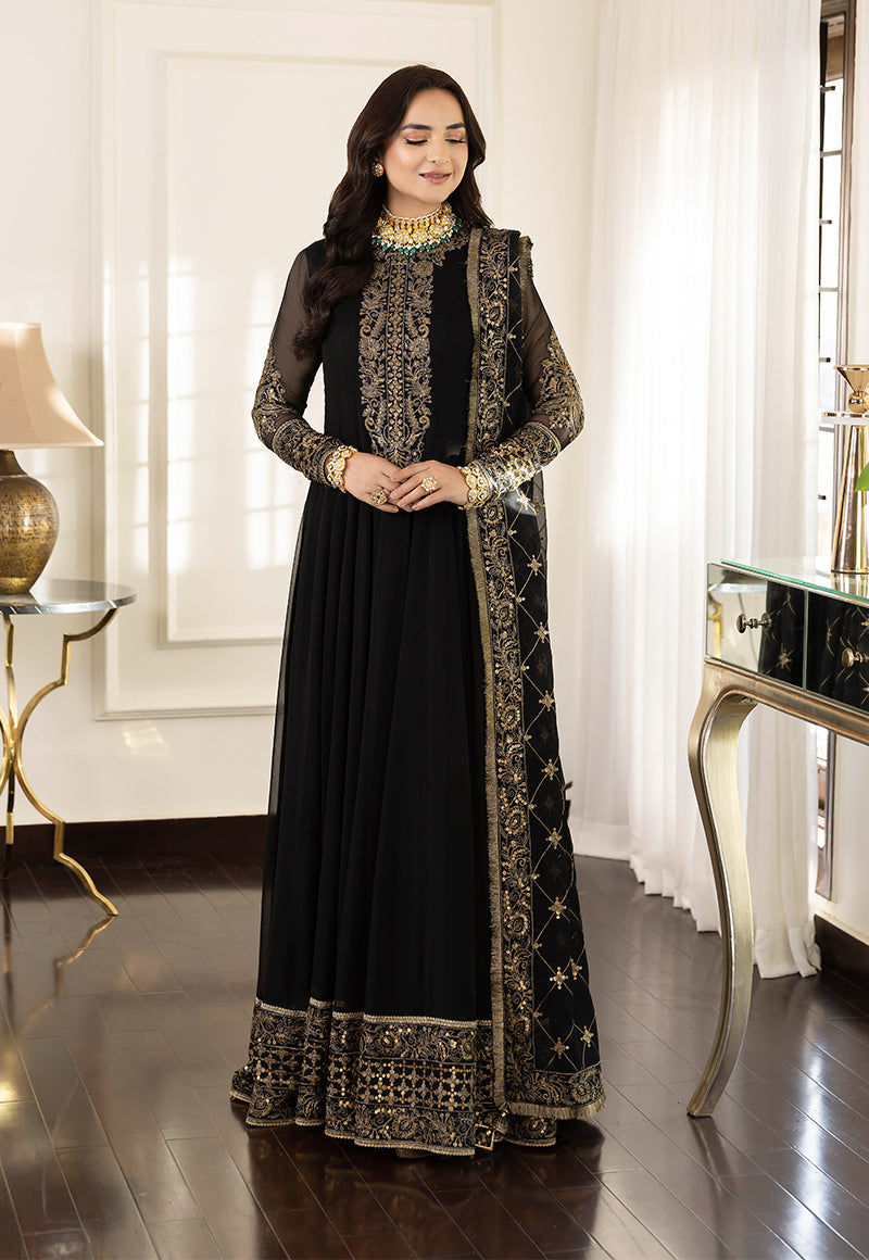 3 Piece Stitched - Embroidered Chiffon | AsimJofa