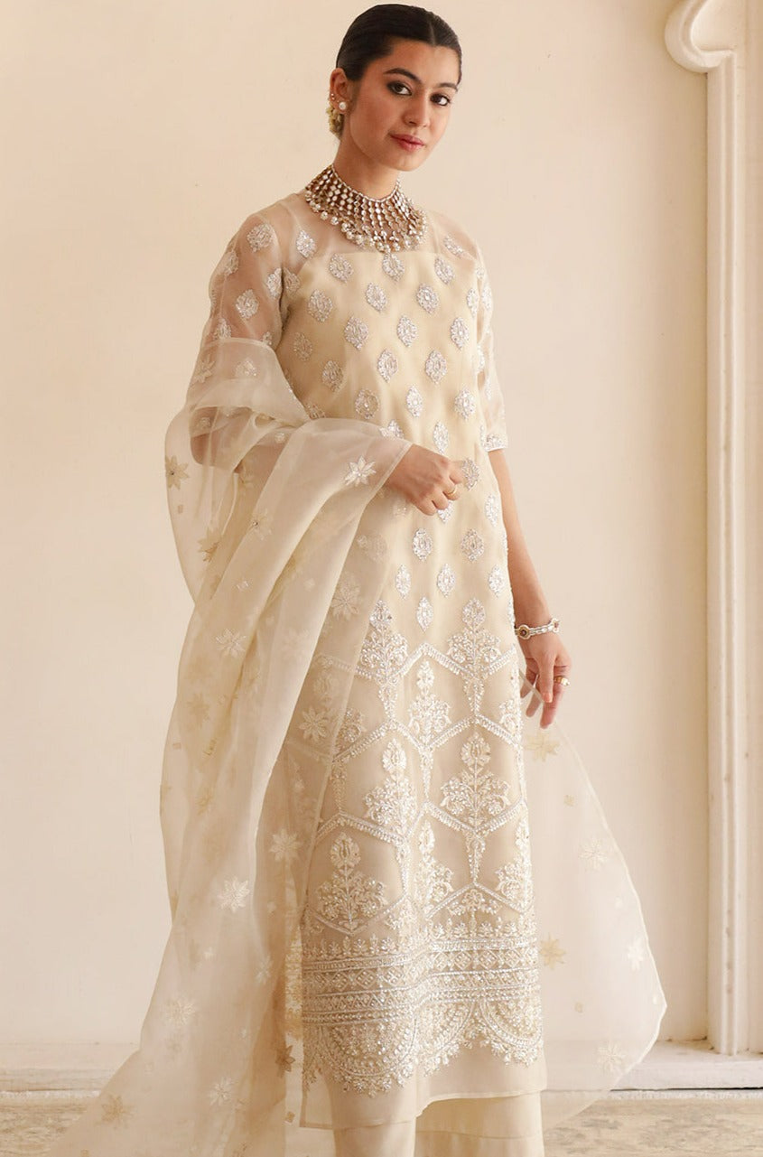 3 Piece Stitched - Thread & Sequins Embroidered Organza | DYOT