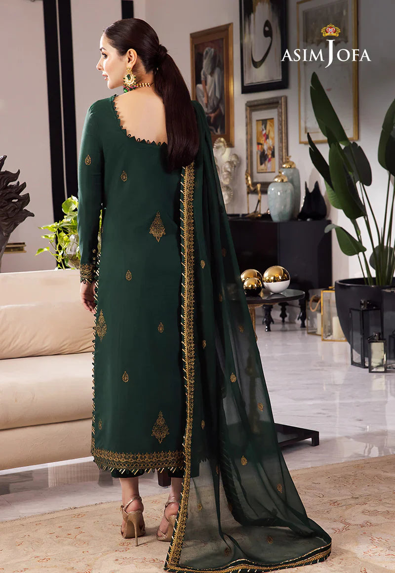 3 Piece Stitched - Embroidered Chiffon PN-001 | Asim Jofa