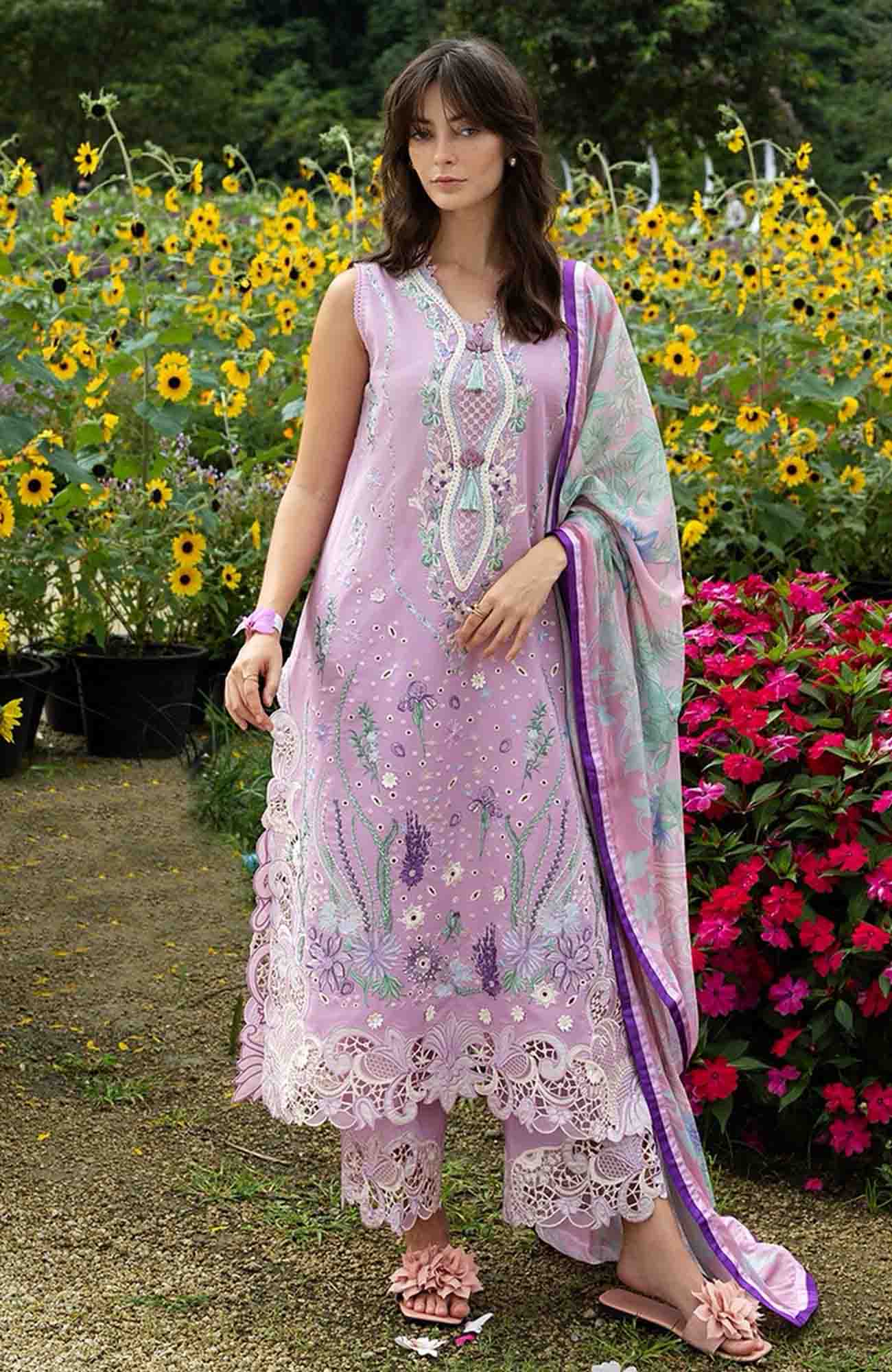 Hemline By Mushq -Embroidered Luxury Lawn | 3 Piece Unstitched