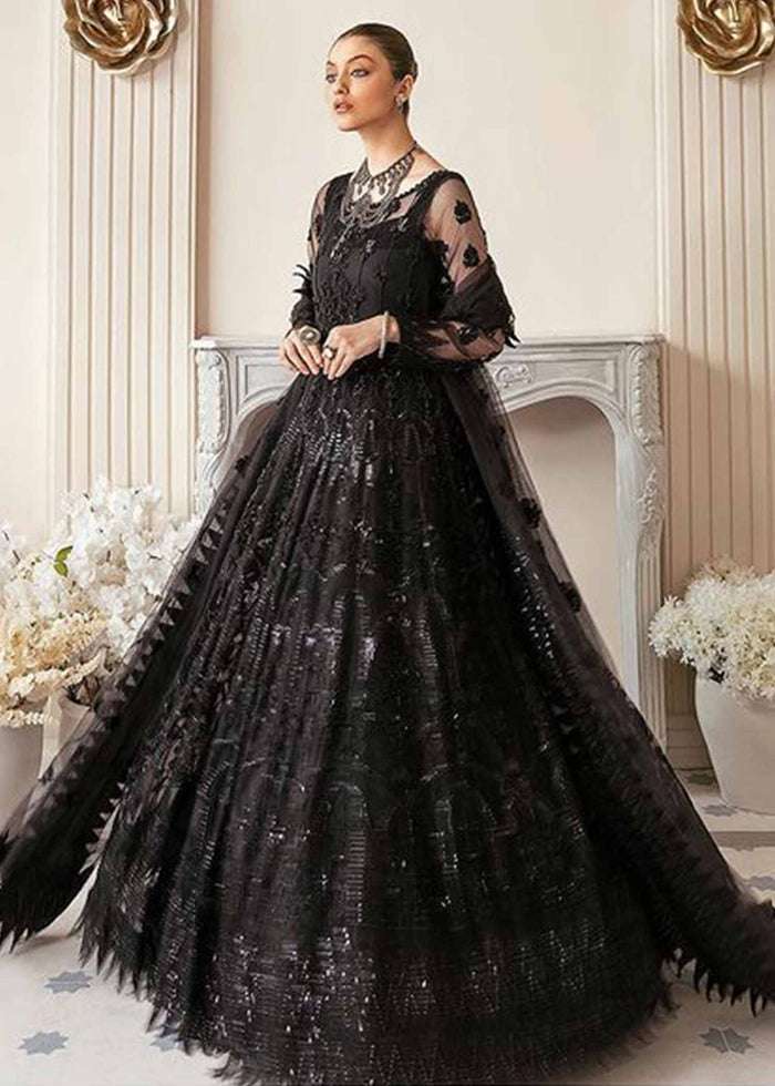 Black maxi by Akbar Aslam - 3 Piece Unstitched