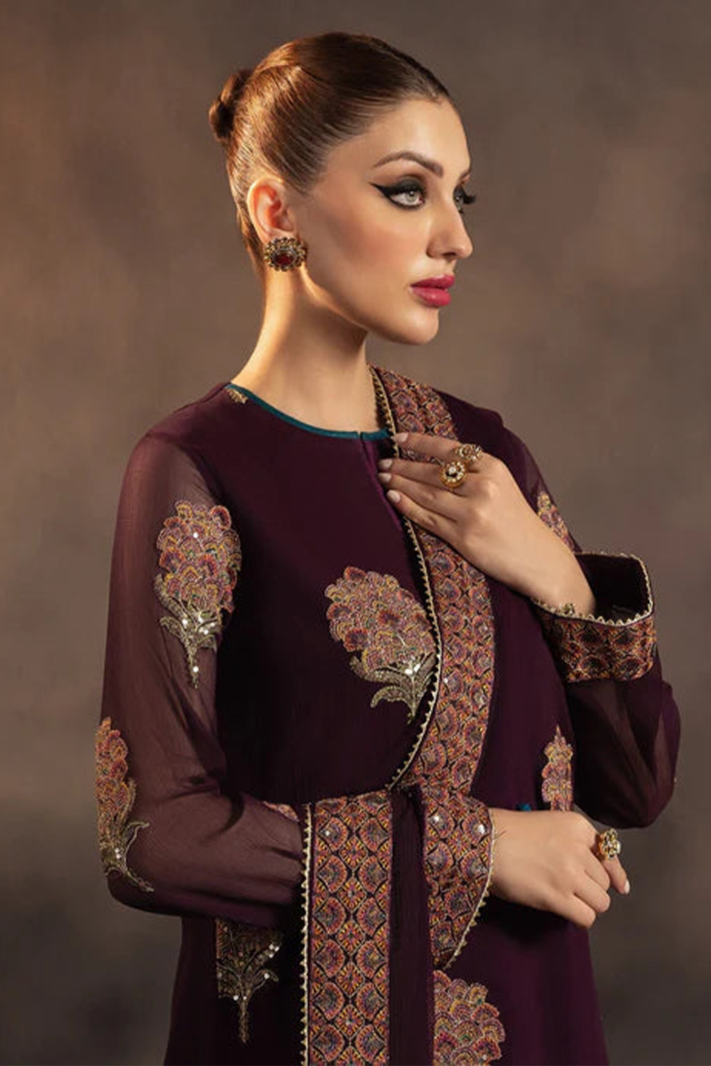 Maliha By Meeral Luxe | Embroidered Chiffon - 3 Piece Unstitched