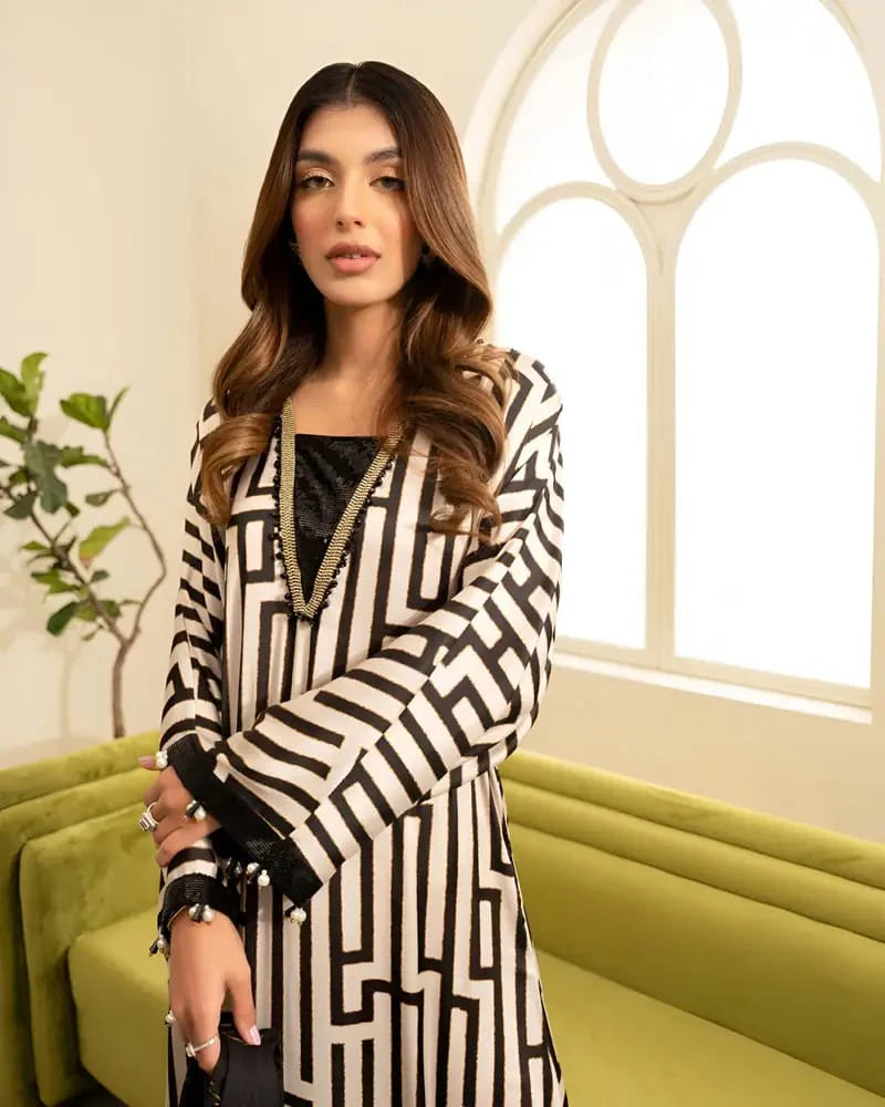 Digital Printed Silk | Lulusar - Unstitched