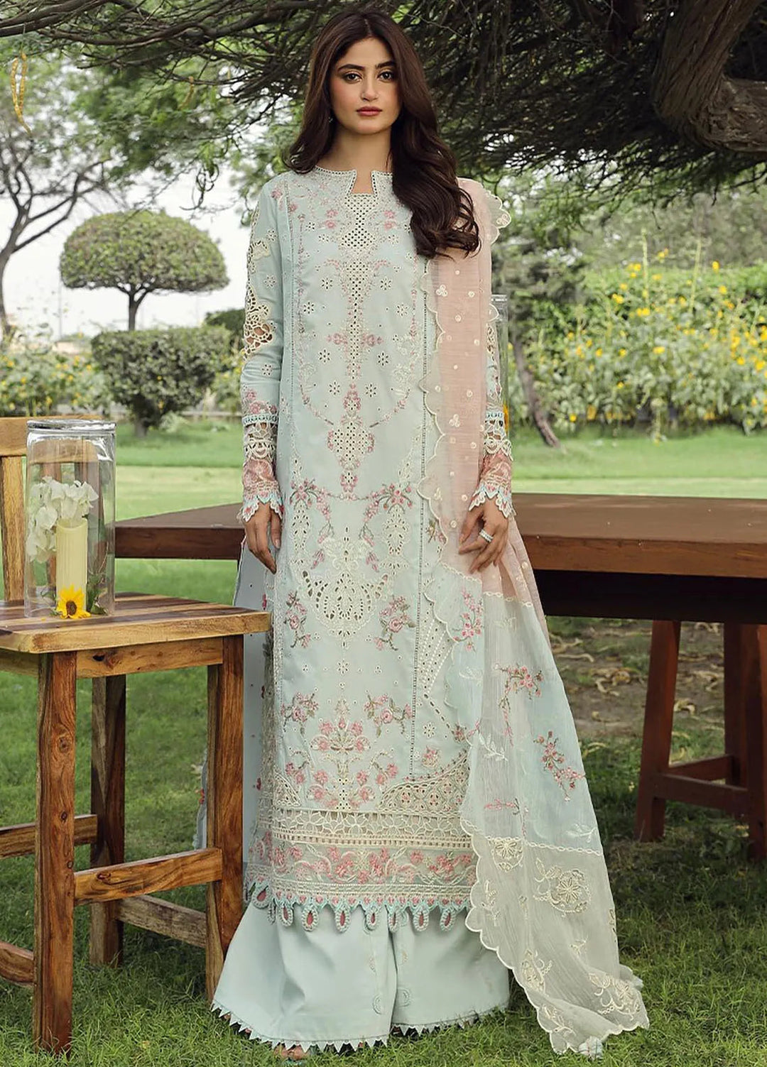 Qalamkar Chikankari Lawn - 3 Piece Unstitched