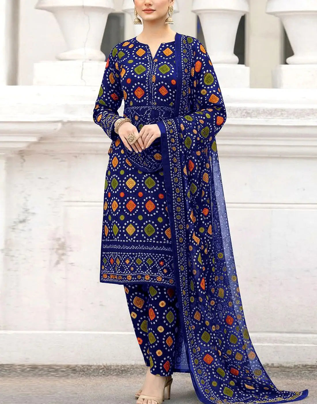 Blue Chunri By Aneelas - Printed Lawn - 3 Piece Unstitched
