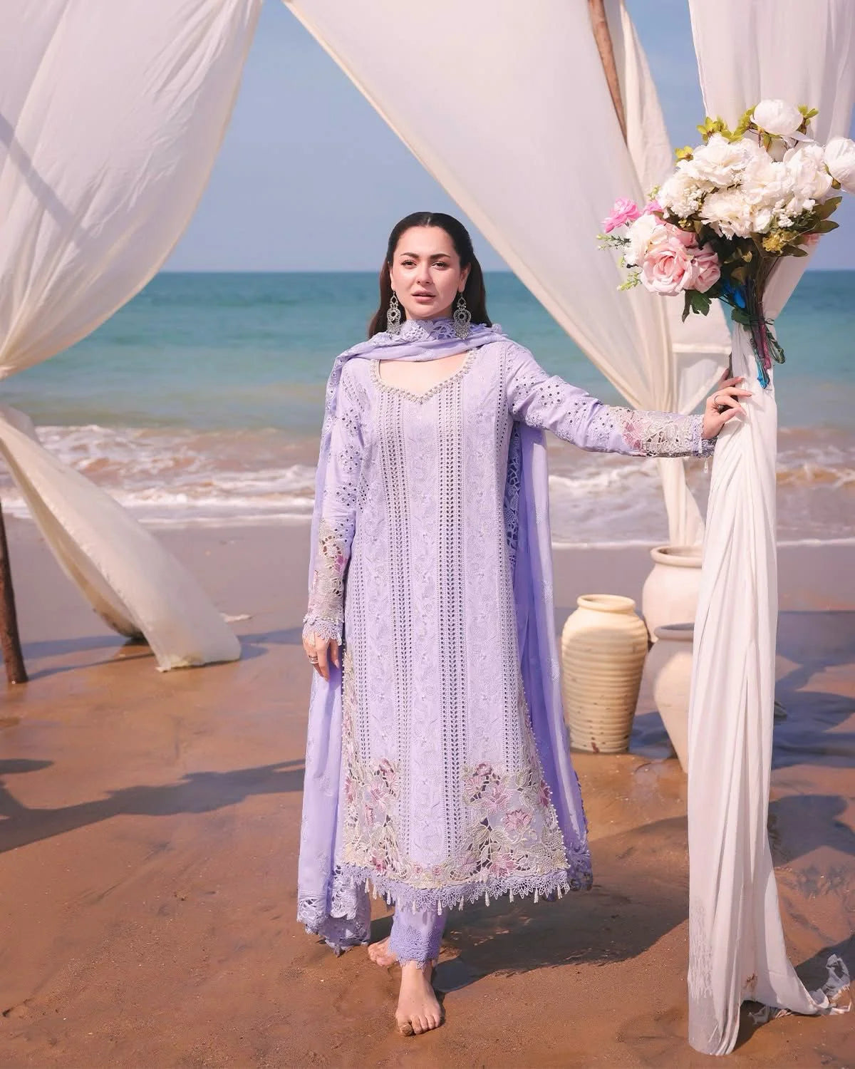 Imrozia Purple Luxury Lawn - 3 Piece Unstitched