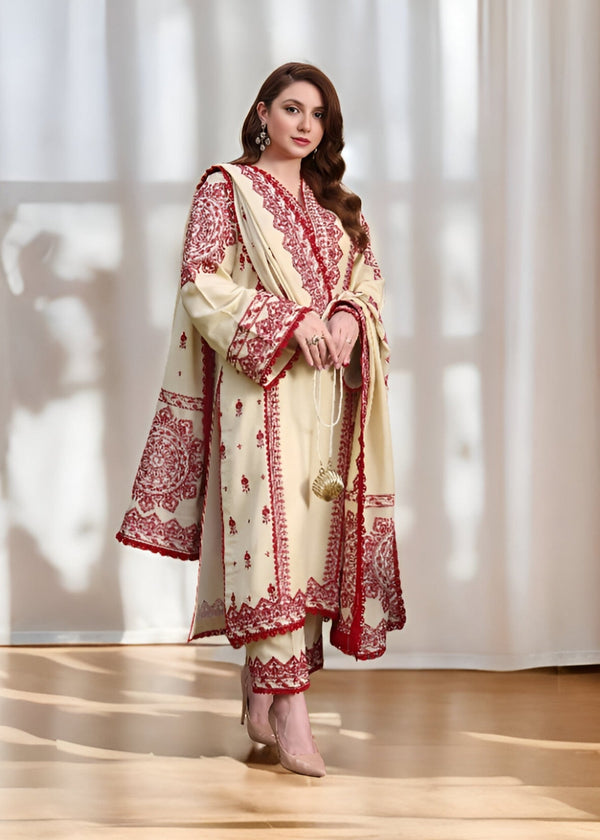 Cambric Cotton By Laam - 3 Piece Unstitched